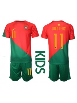 Billige Portugal Joao Felix #11 Hjemmedraktsett Barn VM 2022 Kortermet (+ Korte bukser)